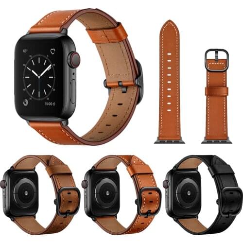 Brown Crazy Horse Leather Strap for Apple Watch Band 44mm 40mm 38mm 42mm Classic Bracelet Belt for iWatch Series 6 5 4 3 2 SE