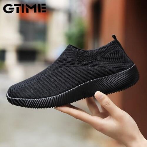 Women Shoes Knitting Sock Sneakers Plus Size43 Fashion Women Vulcanize Shoes Female Air Mesh Sneakers Flat Casual Tenis