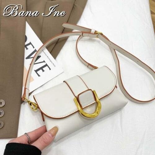 Small Satchel Pu Leather Shoulder Bags For Women Big Metal Buckle Phone Purse Women Waist Bag Mini Crossbody Bag Femal Bolso