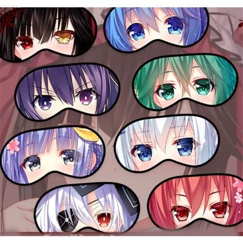 1pcs Anime DATE A LIVE Cartoon Tokisaki Kurumi Printed Eye Mask Sleeping Eyepatch Cosplay Prop Decor Eyeshade Women Men Gift
