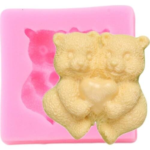 Bear Shape Silicone Mold Fondant Cake Decorating Tools Baby Birthday Soap Making Molds Candy Clay Chocolate Gumpaste Moulds