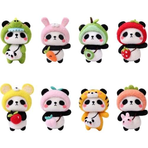 MIUSIE Handmade Pets Toy Doll Wool Felt Needle Poked Kitting DIY Cute Animal Wool Felting Package Non-Finished Girls Gifts