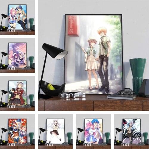 Hd Prints Painting ANGEL BEATS Modular Pictures Japanese Anime Canvas Wall Art Home Decor Modern for Bedside Background Poster