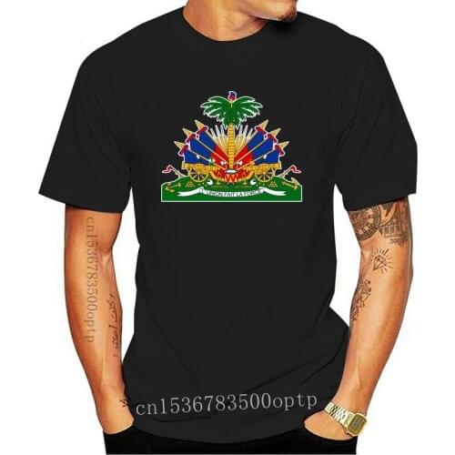 New Haitian Coat Of Arms T-Shirt Tee Shirt Free Sticker Haiti Flag Hti Ht Funny Design Tee Shirt
