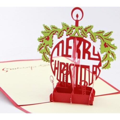 New Year greeting card/3D pop up greeting card/Christmas gifts Free shipping