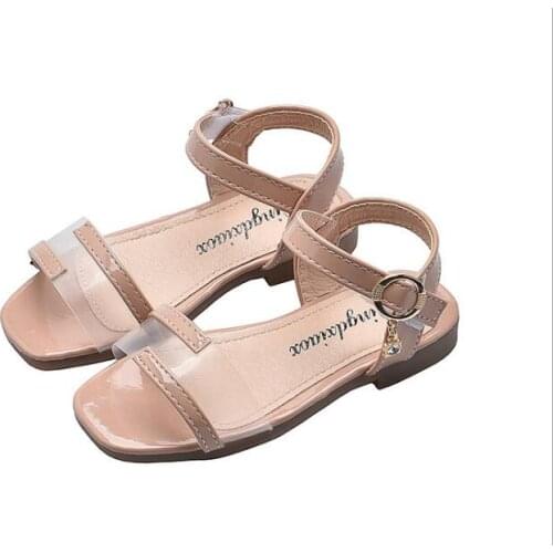 New Children Princess Rhinestone shoes Kids Girls Soft Shoes Square Low-heeled Dress Party Shoes Pink /Silver/black Size21-30