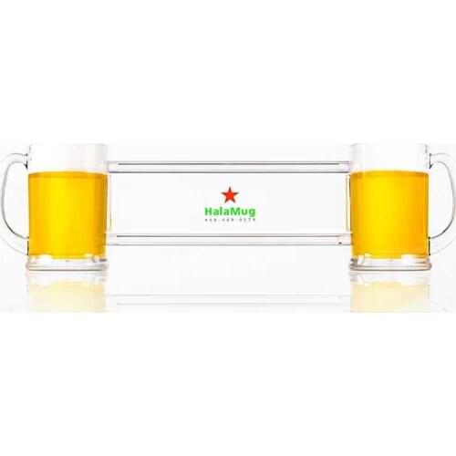 New Conjoined Beer Cup Double Person Wine Glass Making Friends Cup HalaMug For Bar Party Game Funny Gift