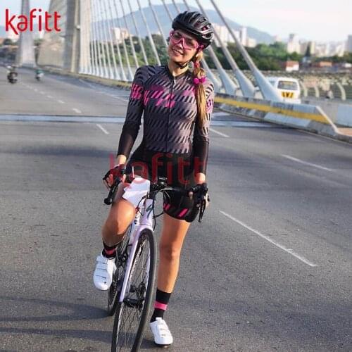 Kafitt new long-sleeved cycling jerseys womens bicycle mountain bike suits triathlon outdoor sports shirt jumpsuit suit