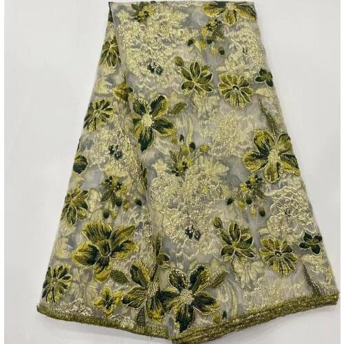 New Brocade Jacquard Organza Lace Fabric High quality African Organza Lace Cloth Nigerian Tulle Mesh Material For Dress POZ28