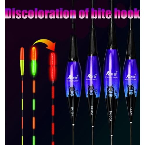 New Smart Fishing Float Bite Alarm Fish Bite Bait Gravity Sensor LED Light Color Change Automatic Night Electronic Changing Buoy