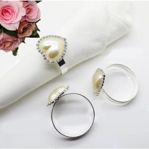 10 / PCS Valentines Day silver peach heart napkin ring, high-end restaurant hotel napkin ring, napkin ring and other desktop ac