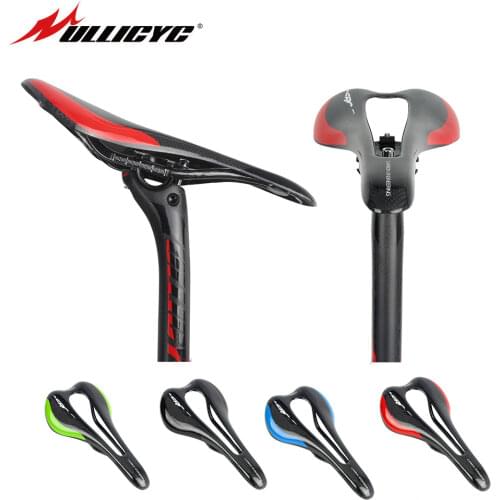 Ullicyc Original 3K Carbon Bow Saddle Road Bike Mountain Road Bicycle Saddle 3K Carbon Matte Black Red Green Blue