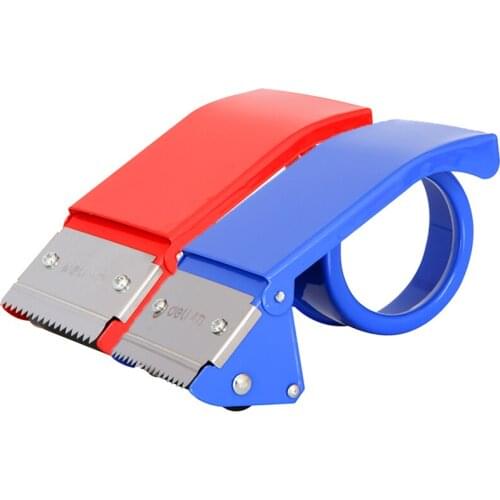 Easy use sealing device deli 824 metal tape cutter packing machine sealing tape cutter steel tape dispenser metal cartoon sealer