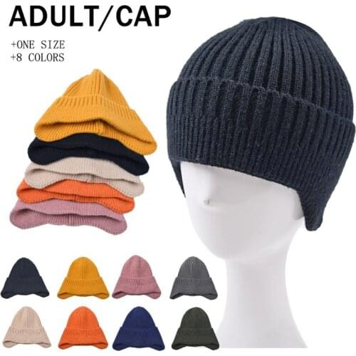 Knitting Solid Color Outdoor Keep Warm Unisex Earflaps Fashion New Crimping Winter Hat Women Beanie Skull Cap