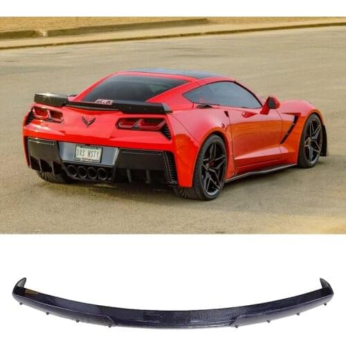 High Quality Black Carbon Fiber Ducktail Rear Wing Spoiler For Chevrolet Corvette C7 Z06 Spoiler 2014 2015 2016 Car GT Style