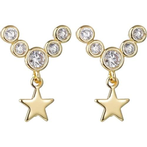 Boho Women earrings Gold Star cubic zircon Jewelry Gifts For Wedding Party New Simple Women‘s earrings