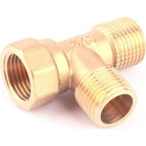 1pc 1/2 Inch Brass Coupling Thread Tee Connector Garden Water Pipe Fitting