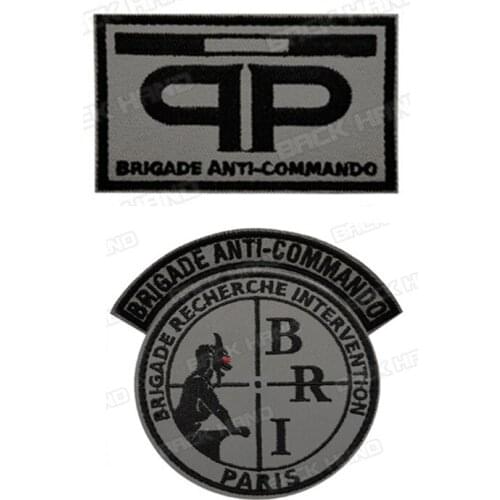 1 Pc 3D French Special Forces Embroidery Military Tactical Patch RAID BRI Badge Hook and Loop Armband Backpack Hat Applique