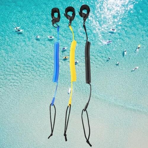 10ft Surfboard Waist Safety Rope Surfing Leash Belt Coiled High-Level Traction Leash Leg Rope for Beginner Water Sports Stand up