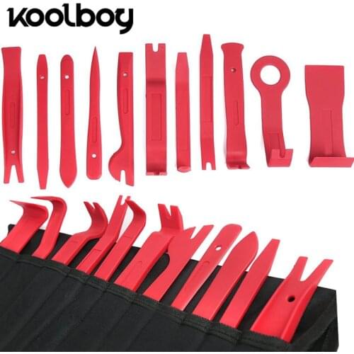 12Pcs Car audio maintenance kit with bag Removal Installer Pry Tool for Car Dash Audio Radio Door Trim Panel Clip Tools Set red