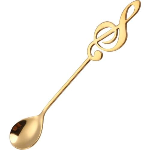 2 Pcs Musical Note Coffee Spoon 304 Stainless Steel Dessert Spoon Ice Cream MugSpoon Bar Tableware Gift Idea Kitchen Accessories