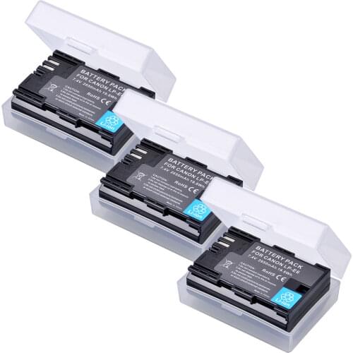 2650mAh bateria LP-E6 LP-E6N LP E6 E6N Akku Camera battery for Canon LP-E6 EOS 5DS 5D Mark II Mark III 6D 7D 60D 60Da 70D 80D