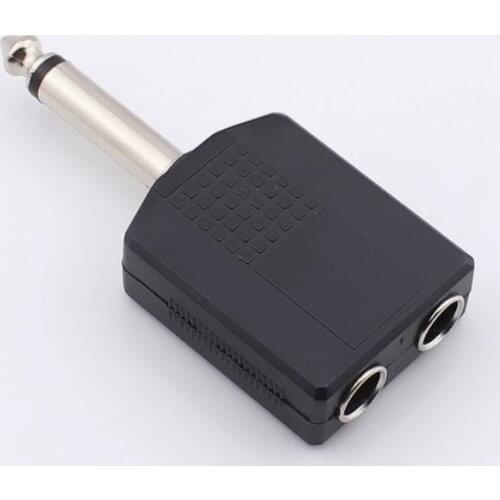 5pcs Audio Adapter Mono 6.5mm 6.35mm Audio Plug male to dual 6.5 6.35 female mono jack socket