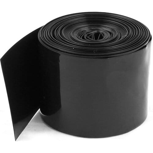 50mm PVC Heat Shrink Tubing Black 5m 16.4ft for 2 x 18650 Battery CNIM Hot