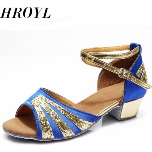606 High quality new arrival wholesale girls Children/child/kids ballroom tango salsa latin dance shoes low heel shoes 3 colors