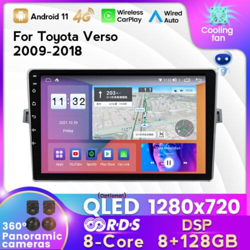 MEKEDE 1280x720 For Toyota Verso R20 2009 - 2018 Car Radio Multimedia Video Player Navigation GPS Android No 2din 2 din dvd