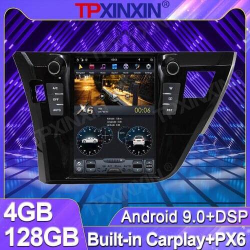 4+128G For Toyota Corolla 11 2013 - 2017 Android Tesla Vertical Screen Car Radio Tape Recorder Multimedia Video Player GPS Navi