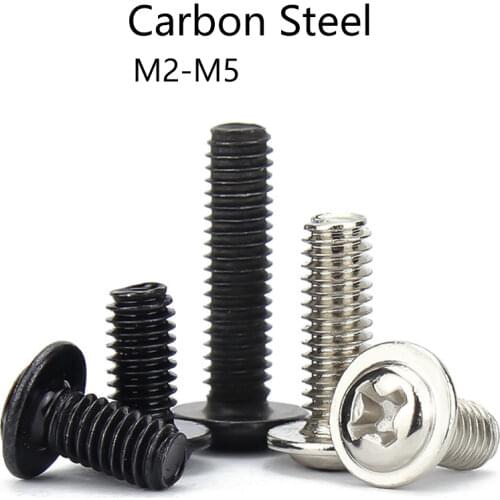 M2 M2.5 Phillips Cross Recessed Washer Pan Head Machine screw Metric Threaded Wafe Round Head Bolt Steel Nickel Plated