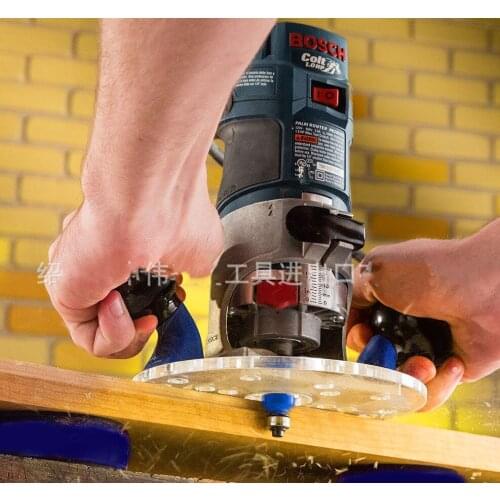 Woodworking milling, engraving, slotting and trimming machine, double handle palm trimming manual positioning plate