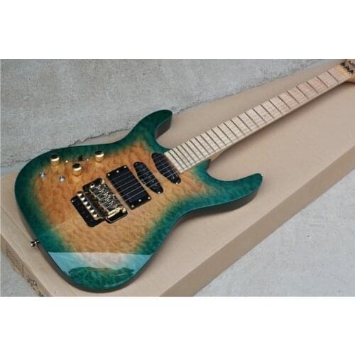 Double shake 24 left hand electric guitar cloud pattern veneer blue active pickup can be cut order free delivery
