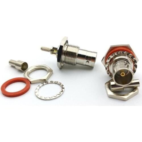 20pcs brass 75 Ohm BNC Female Jack with Female Basket in Bulkhead RF Connector for RG179 RG316 RG174 Coaxial Cable