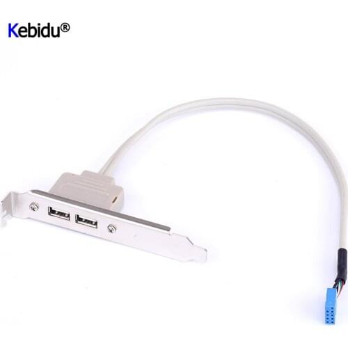 Kebidu Two-Port Usb Rear Bezel Desktop Computer Chassis Pci Motherboard 2.0 Extension Bit Usb Cable