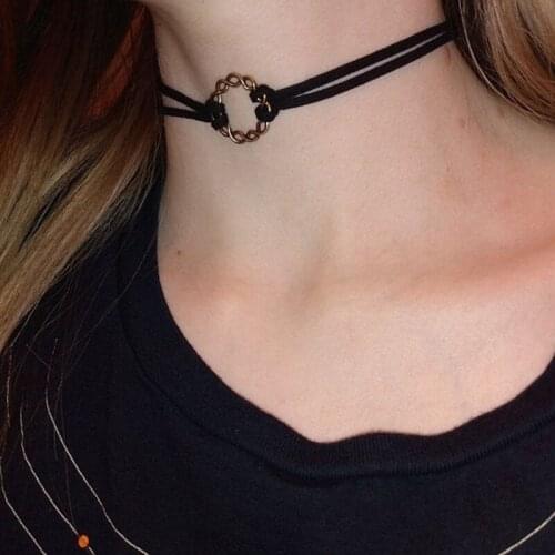 Celtic Circle Black Suede Choker, CUSTOM LENGTHS, Punk Choker, Choker, Black Choker