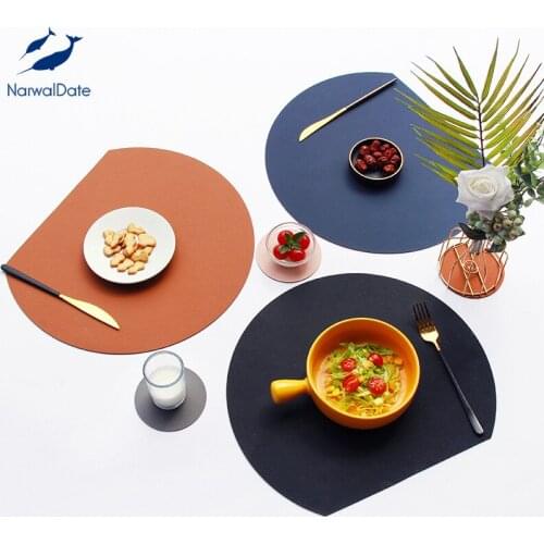 Placemat for Dining Table Tableware Pad Placemat Set Waterproof Leather Place Mat Coaster Cup Insulation Pad Coaster Coffee Pad