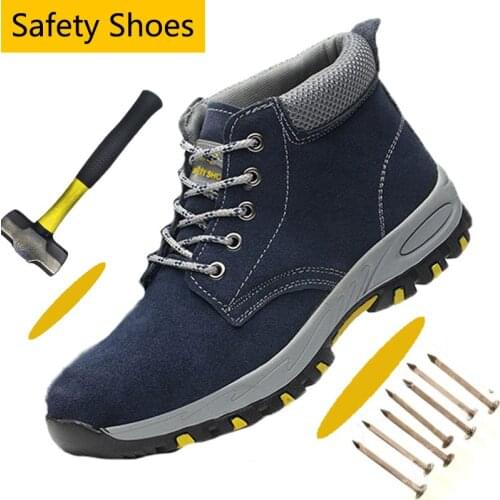 Leather Steel Toe Cap Athletic Work Shoes for Men Puncture Proof Industrial & Construction Work Safety Boots Sport Shoes Men