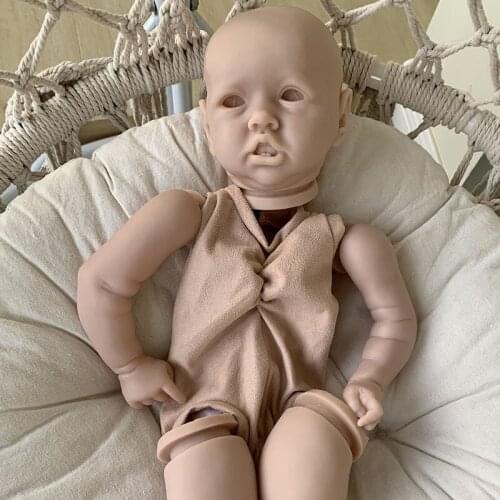22inch Popular face bebe reborn Saskia doll kit very soft real touch fresh color unpainted unfinished doll Mould parts DIY