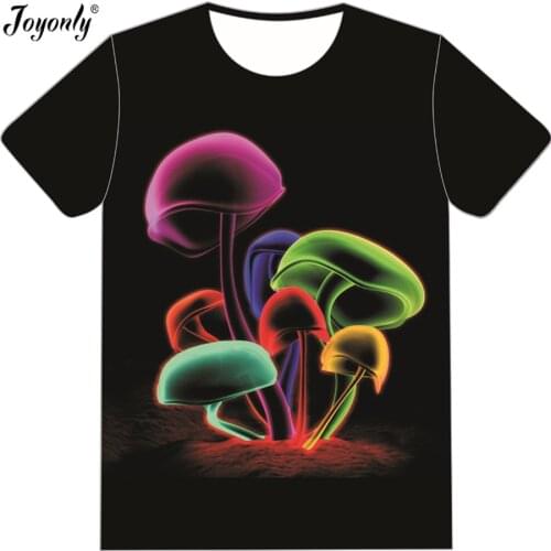 Joyonly 2018 Summer Boys/Girls Black T-shirt Space Galaxy Colorful Jellyfish Plant Printed T shirt Children Funny Tops Tees