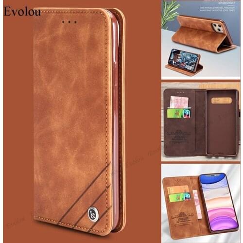 Magnetic Flip Leather Protective Back Cover For Samsung S10 Plus Card Slot Wallet Cover For Samsung S9 S8 Plus S10E S7 Edge Case