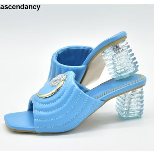 2021 Latest Design High Heels Women Wedding Shoes Nigerian Party Pumps African Sandal Shoes Wedding Shoes Luxury Shoes Women