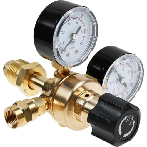 New Flow Meter Pressure Regulator Argon CO2 Pressure Reducer Pressure Reducing Valve Welding Gas Welder, Black