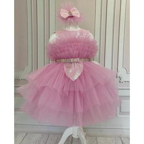 Toddler Baby Girl Puffy Tulle Dress Birthday Party Gown for Princess Kids Dress Photography Props 1-14Y