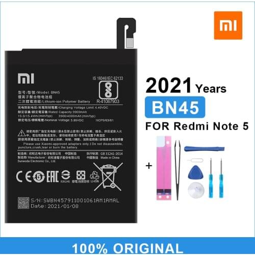 Xiaomi Redmi Note 5 Original Phone Battery BN45 For Redmi Note 5 Replacement Battery 4000mAh With Free Tools