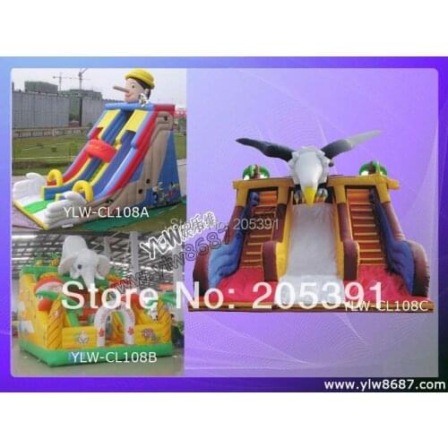 Amusement cartoon inflatable slide,inflatable trampoline,inflatable jumping bed