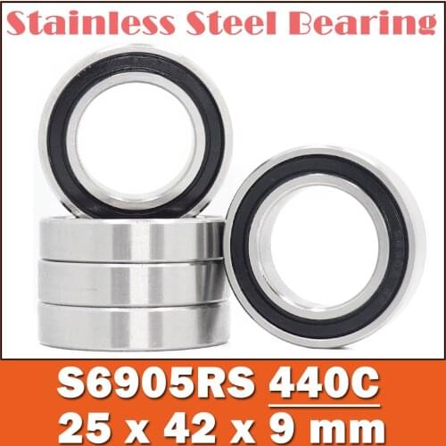 5PCS S6905RS Bearing 25*42*9 mm ABEC-3 440C Stainless Steel S 6905RS Ball Bearings 6905 Stainless Steel Ball Bearing