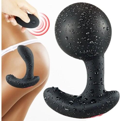Silicone Inflatable Anal Plug Vibrator Dildo Pump Butt Plug Anal Dilator Prostate Massage Anus Extender Toys for Adults 18