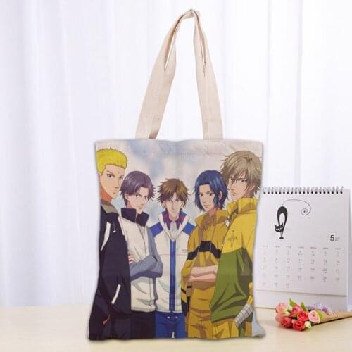 Tennis no Ouji-sama Tote Bag Popular Foldable Shopping Bag Reusable Eco Large Unisex Canvas Fabric Shoulder Bag Tote 0303